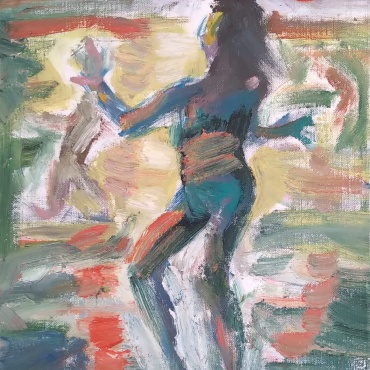 Yehoshouah-Front-Dance-with-a-Mirage-oil-on-canvas-42-x-28-cm.j