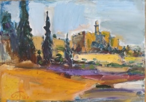 Yehoshouah-Front-Jerusalem-Landscape-oil-on-canvas-50-x-70-cm