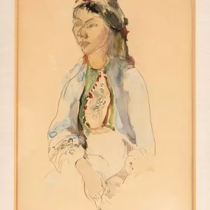 Anna-Ticho-Woman-Portrait-Watercolor-on-paper-47-x-30-cm