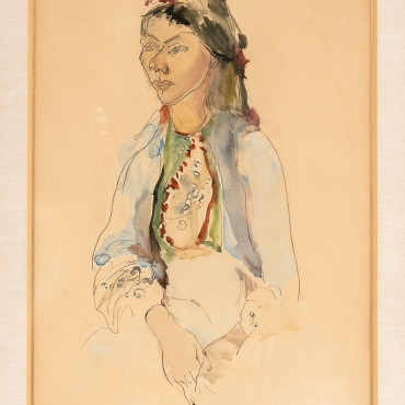 Anna-Ticho-Woman-Portrait-Watercolor-on-paper-47-x-30-cm