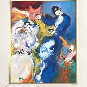 Edward-Ben-Avram-Wedding-Dance-oil-on-wood-24-x-19-cms.