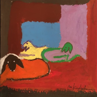 Menashe-Kadishman-Mireeh-oil-on-paper-sticked-to-canvas-80-x-60-cms.