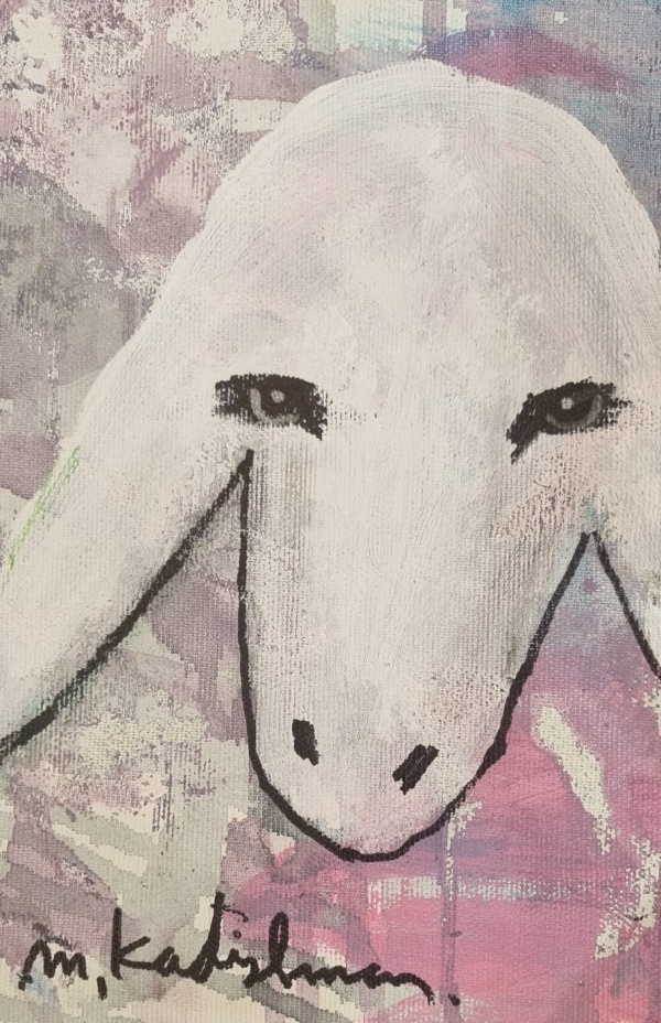 "Sheep on Pink" - Menashe Kadishman - Image 2