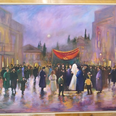 Zvi-Malnovitzer-A-Wedding-on-a-Rainy-Day-oil-on-canvas-140-x-180-cms.