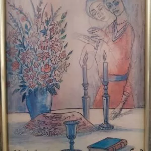 Zvi-Raphaely-Shabbos-Candle-Lighting-halogram-27-x-22.5-cms.