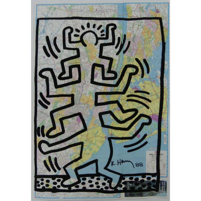 Ink Drawing on New York City Map
